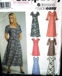 5189 SIMPLICITY  6 SIMPLY EZ DRESS LENGTHS SLEEVES OR NOT PATTERN 8-14,16-22 CHOICE UNCUT